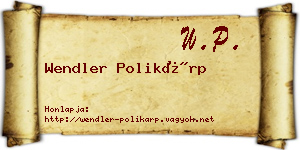 Wendler Polikárp névjegykártya